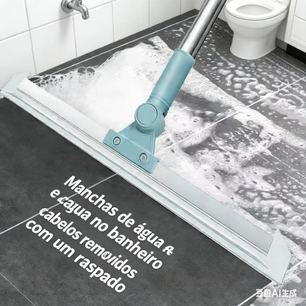 Rodo Mágico de Silicone Extensível 0,9M a 1,15M Limpa Água para Banheiro Box Chuveiro Janelas