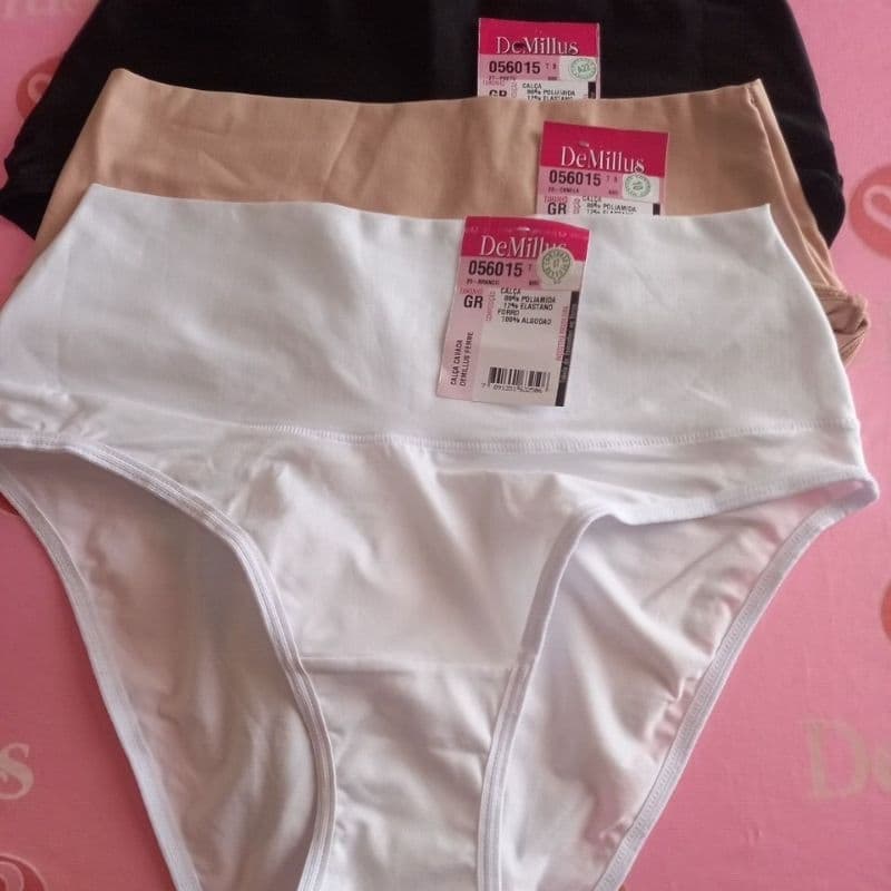 Calcinha Calça Cavada DeMillus Femme 056015 (1 Unid ,kit C/2 ou kit C/3 unid.) AE