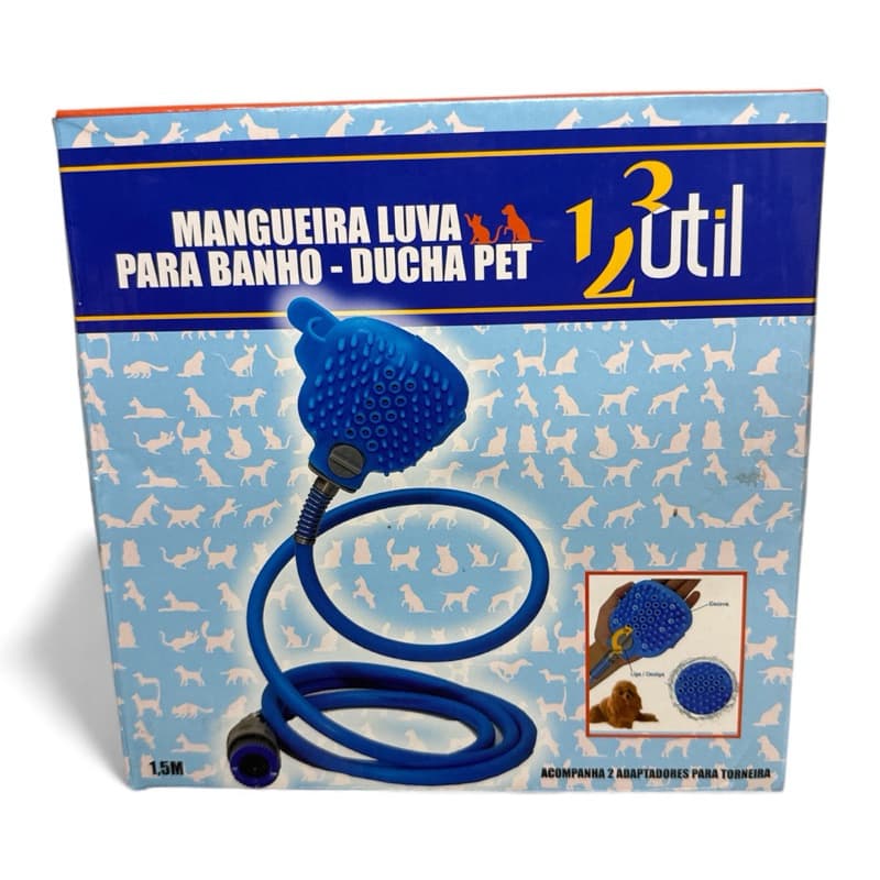 Banho Pet luva com mangueira para cachorro escova massagem