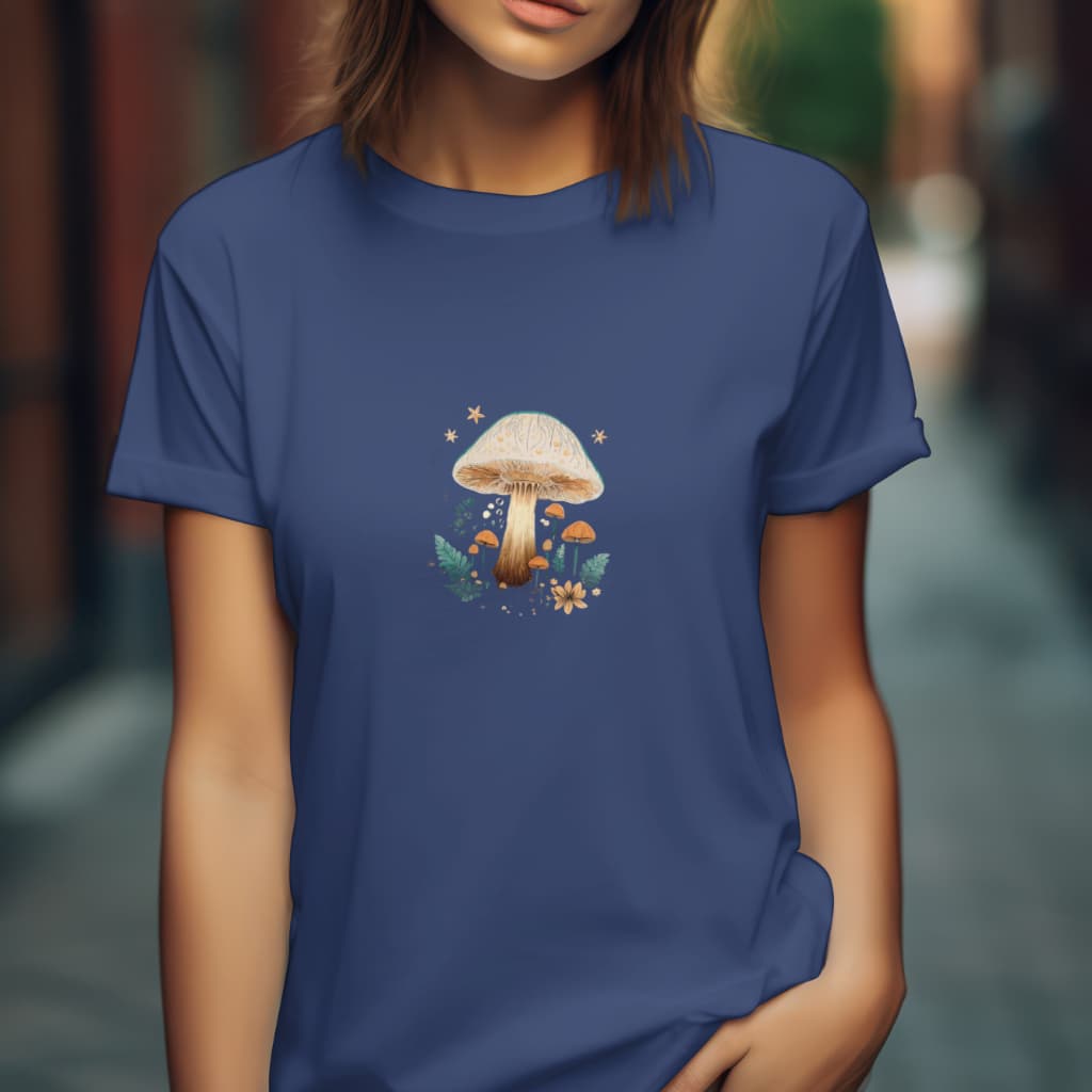 Camiseta Feminina T-shirt Cogumelo O Camisa 100% Algodão
