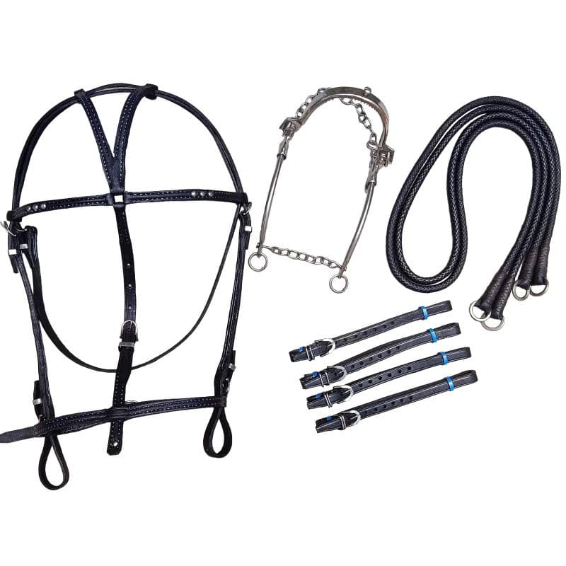 kit cabeçada+ Breke+ par de rédeas+ ponteiras Cavalo vaquejada montaria vaqueiro