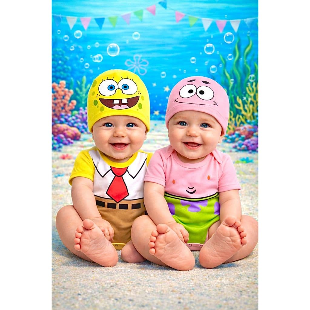 Body Patrick Bob Esponja Body Temático Bob Esponja Body Mesversario Gemeos Kit mesversario Bob Esponja Body Patrick