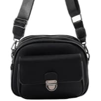 Bolsa Crossbody Pequena Das Mulheres com Alça de Ombro Ajustável 3 Zíper