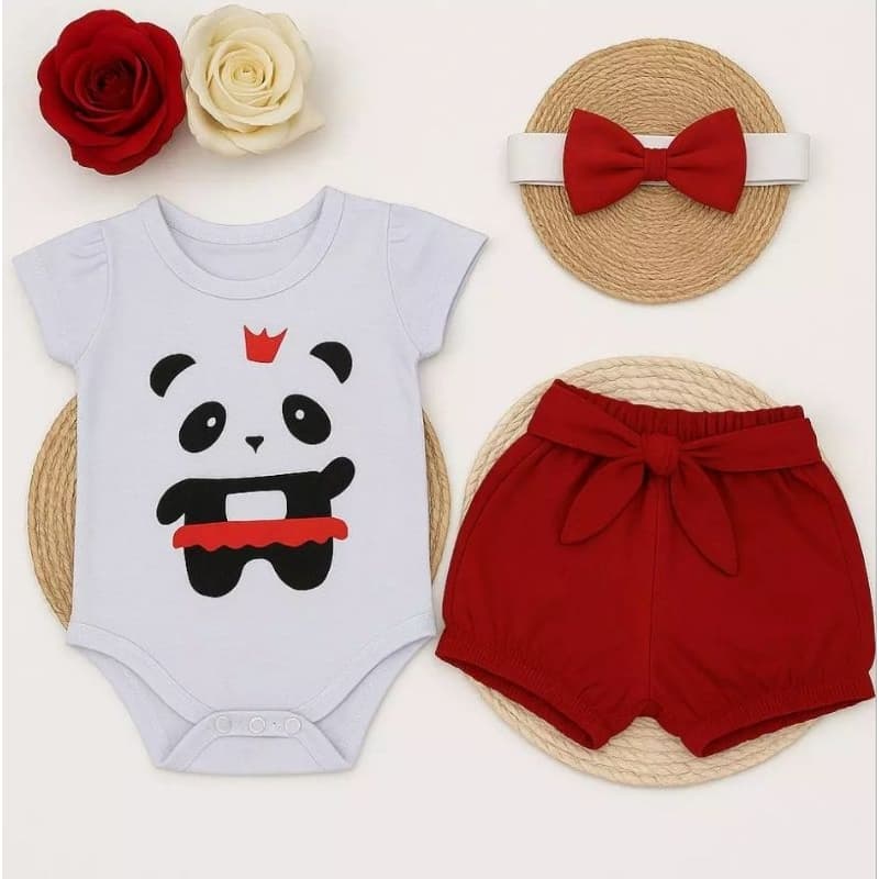 Body infantil menina, Kit body 3 peças infantil menina,body e short com laço menina, body calor menina, conjunto menina