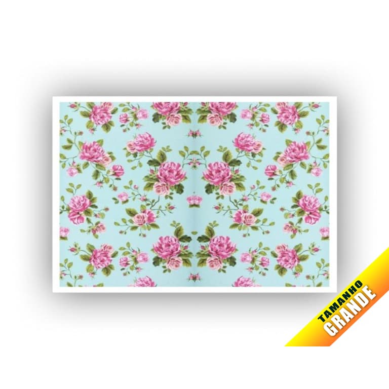 Papel Arroz Floral para Bolo Grande 30x40cm de 7kg M005