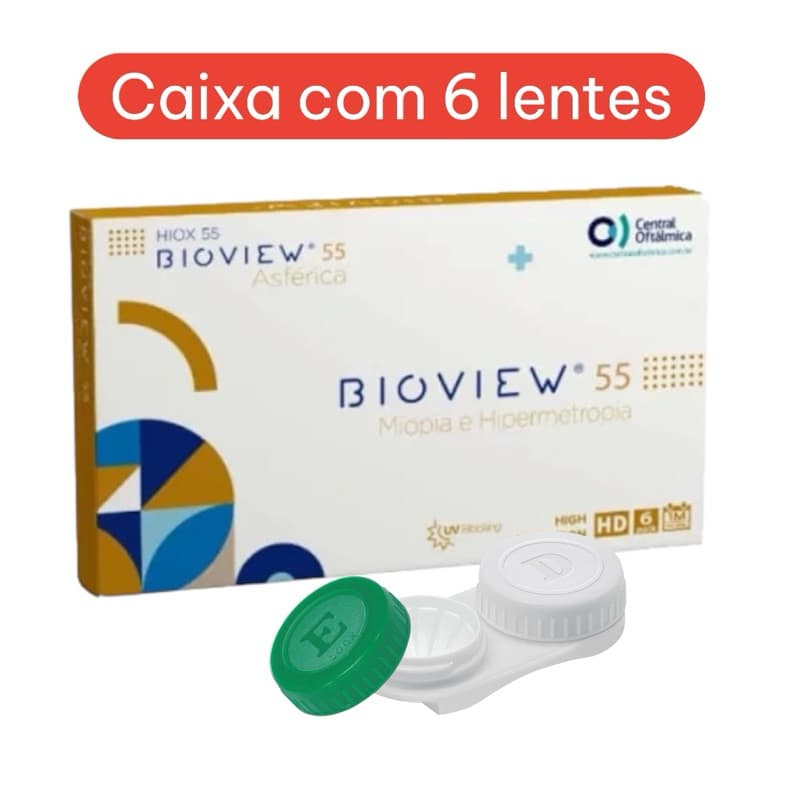 Lentes de Contato Incolor Bioview 55 Graus Altos e Baixos