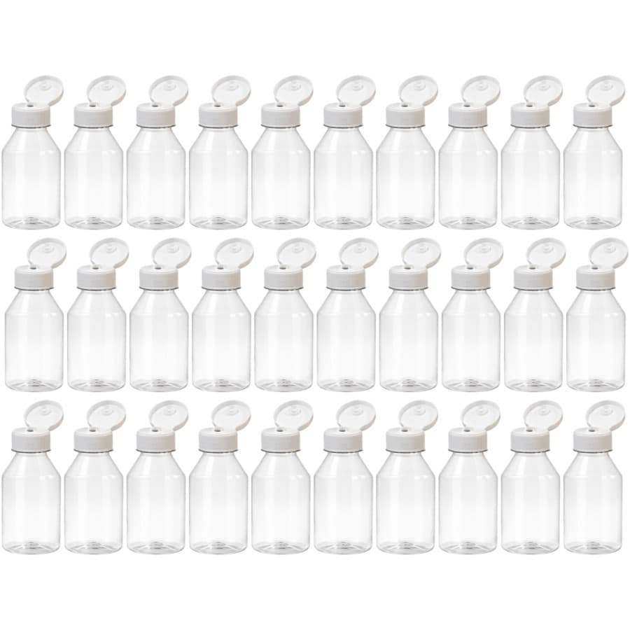 Frascos Recipiente Pet Multiuso 100ml Transparente Com Tampa Flip Top Branca