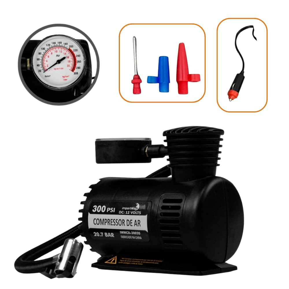Compressor de ar elétrico portátil IWMCA30020 0.082hp