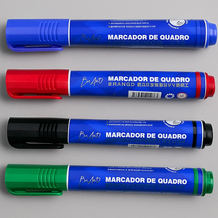 kit 4 Caneta Marcador Pincel Para Quadro Branco Recarregável