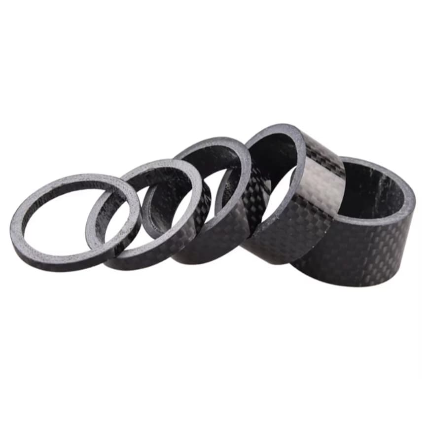 Kit 5 Espaçadores Fibra De Carbono Bike MTB Speed 3k 3mm 5mm 10mm 15mm 20mm