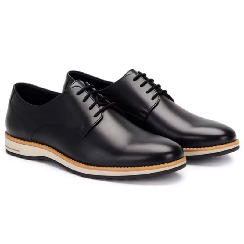 Sapato Masculino Oxford Sintético com Cadarço Casual Social Confortável Trabalho Executivo Antiderrapante