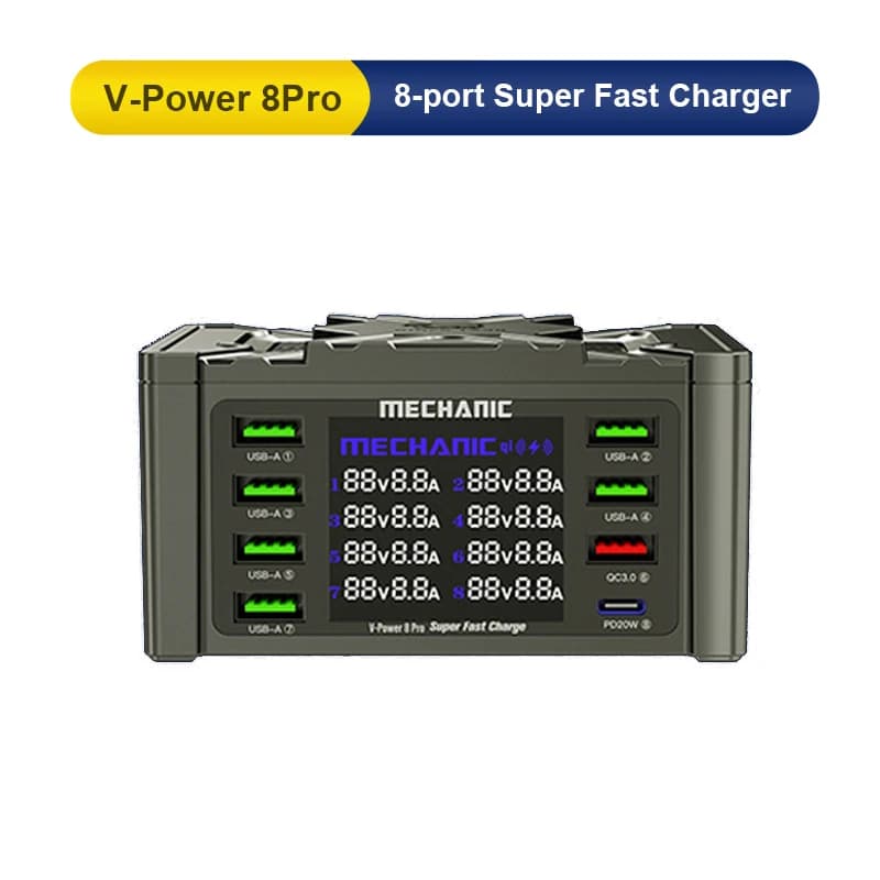 Carregador Super Rápido Mechanic V-power 8 Pro com induçao