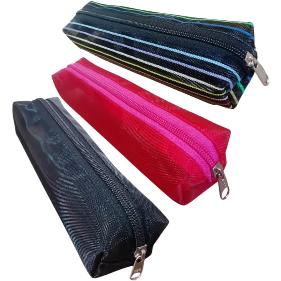 Estojo Escolar De Tela Porta Lapis Telinha Transparente Estojo Pequeno