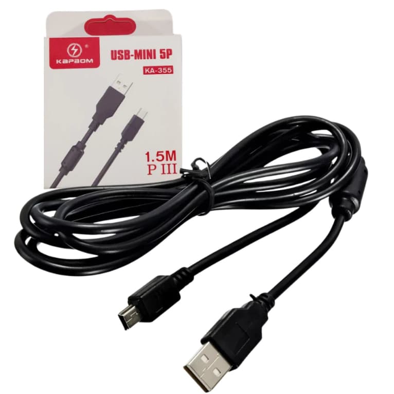 Cabo V3 Mini Usb V3 1.5 metros compatível com controle PS3 Cabo de dados