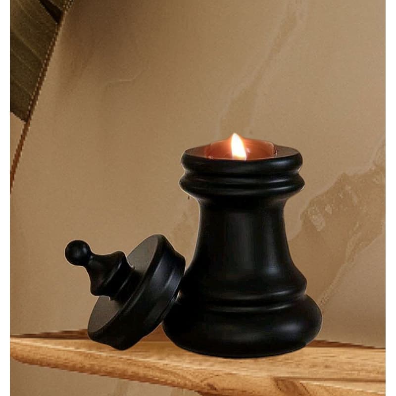Vela Aromática Peça Xadrez/ recipiente cimento/ vela perfumada/ vela temática/ jogo/ vela artesanal