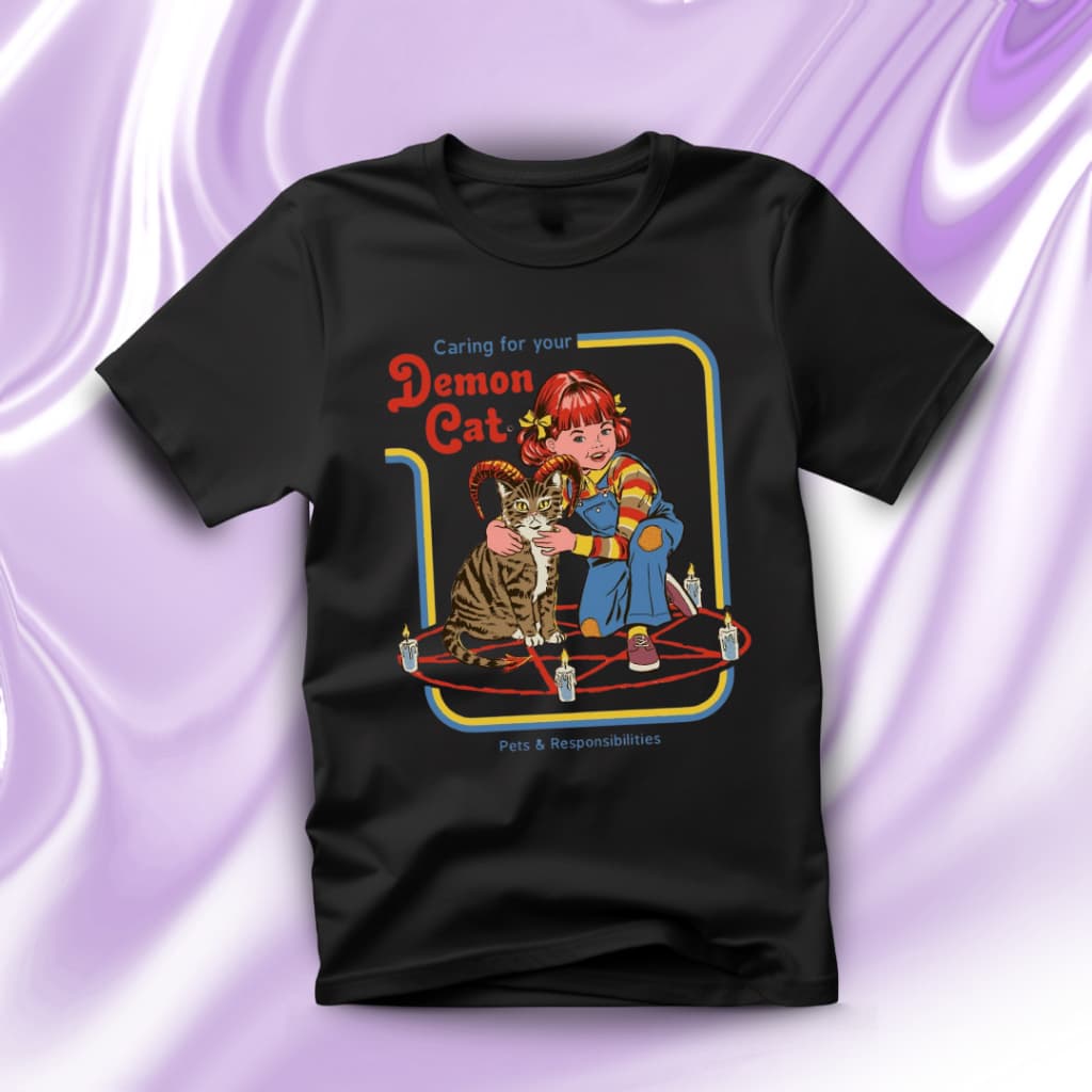 Camiseta Demon Cat Unissex || Tshirt Aestheric Pinterest Algodão