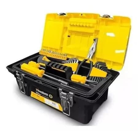 Maleta de Ferramentas 16” Titanium com Travas Reforçadas – Ideal para Profissionais e Uso Doméstico