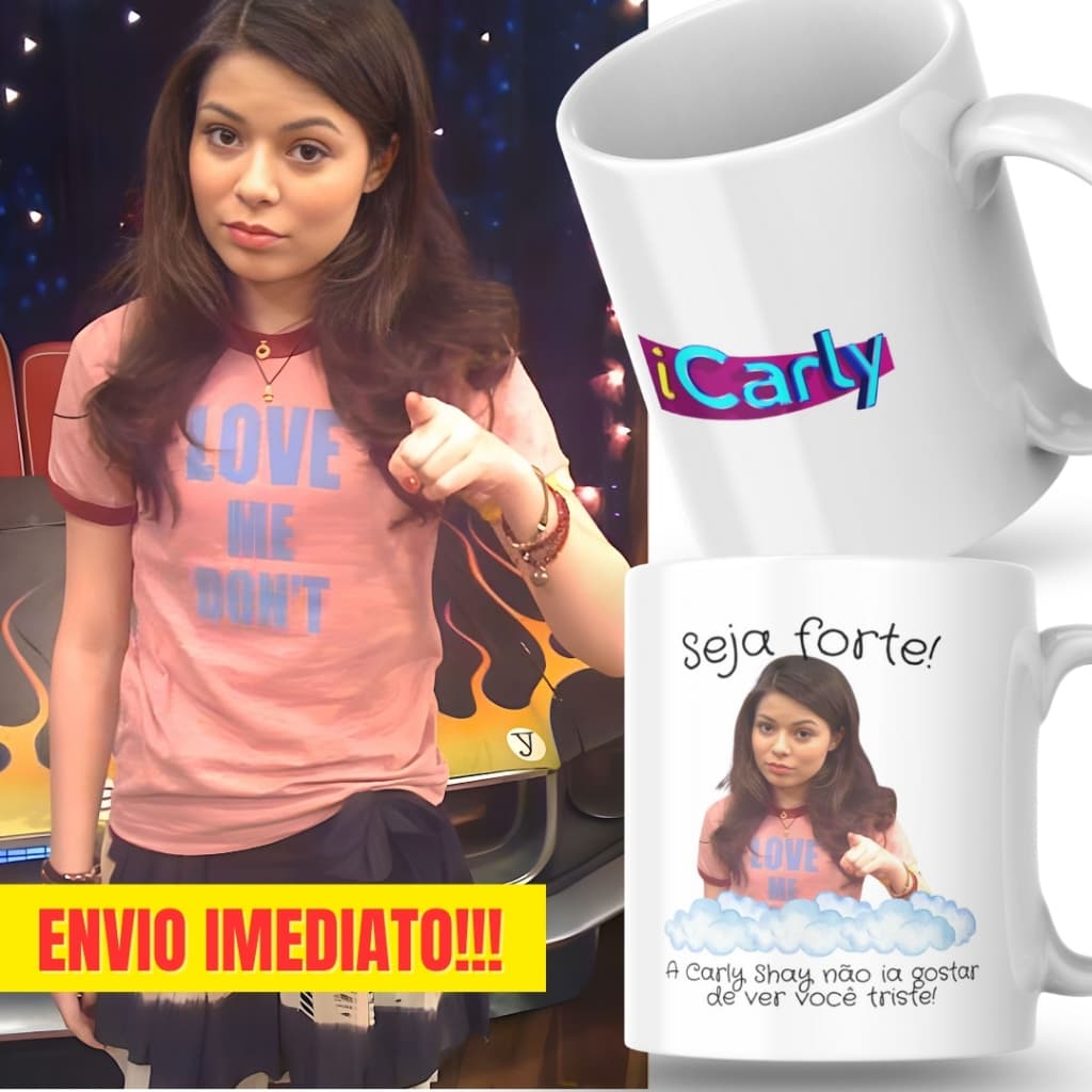 Caneca Xicara Porcelana 325ml Seja Forte Carly Shay I Carly Personalizada Presente Decoração Casa