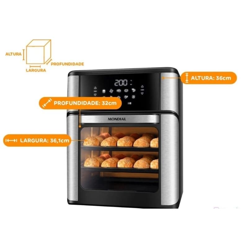 🌈🇮🇱✡🇧🇷MONDIAL FRITADEIRA AIR FRYER  FORNO OVEN 12L 2000W 127V