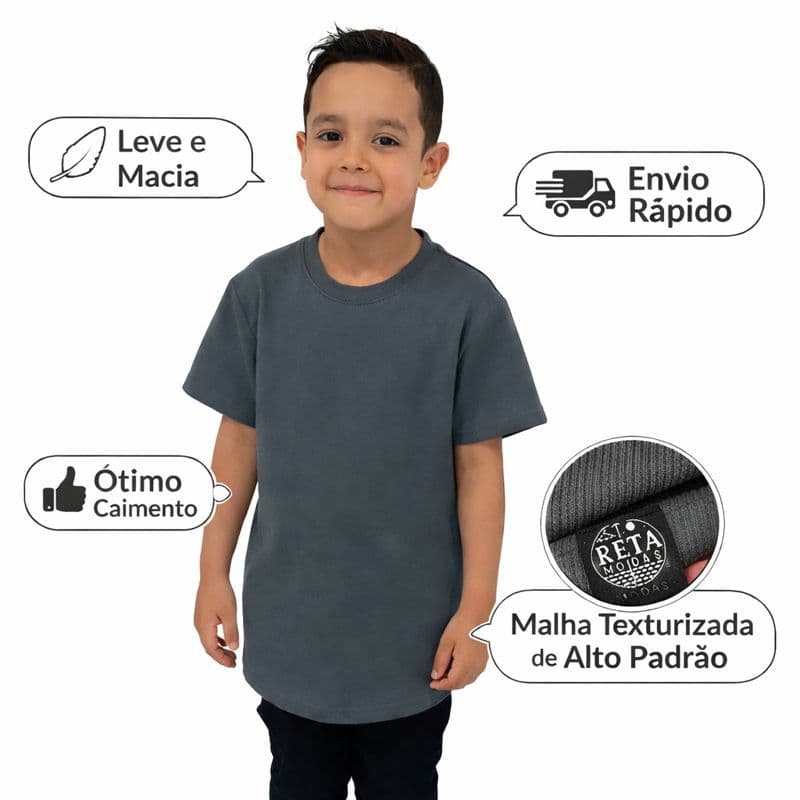 Camiseta Infantil Menino Oversized Texturizada Alto Relevo