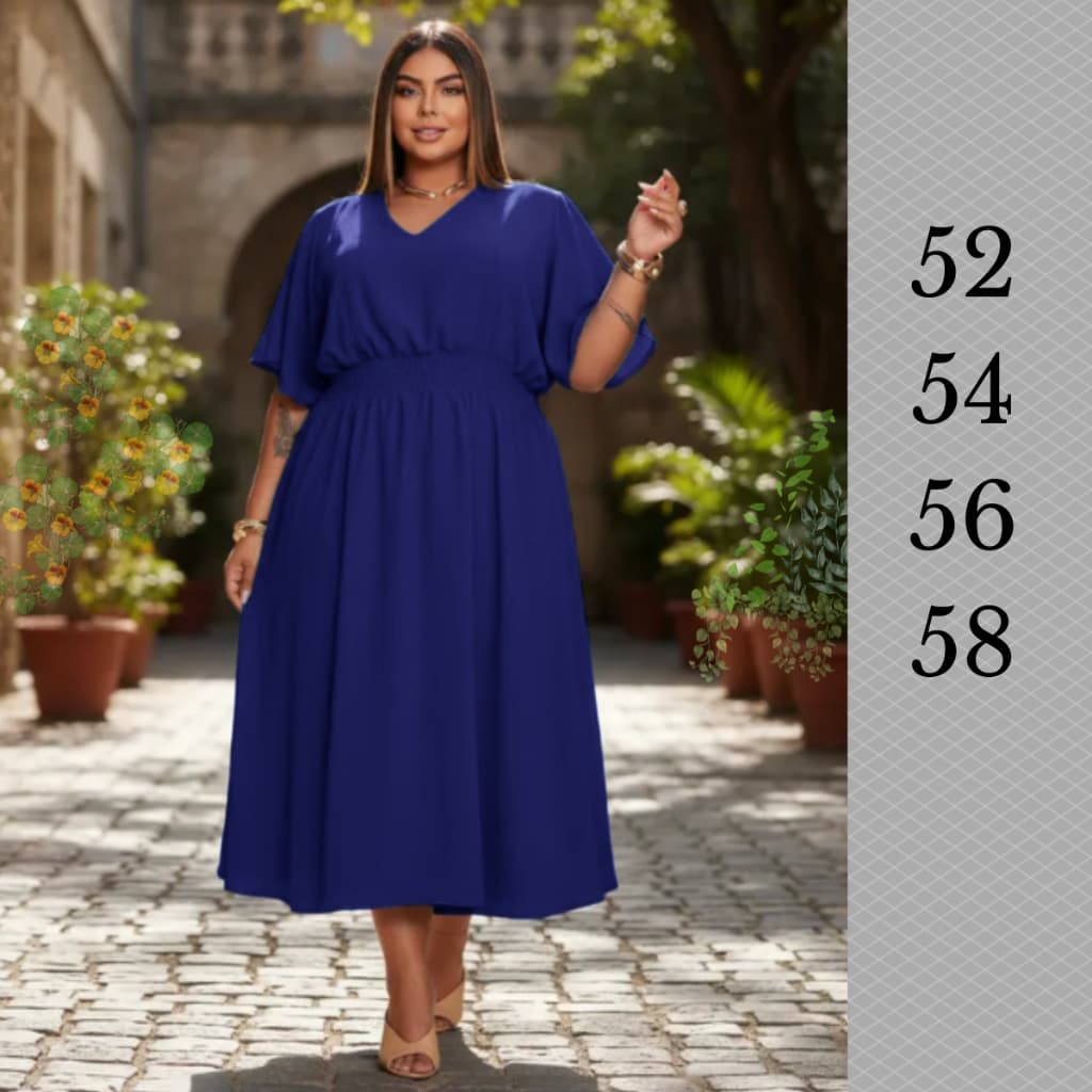 Vestido Plus Size Midi Moda Evangélica Soltinho Casual ao Sofisticado com Estilo na Elegância em cada Detalhe
