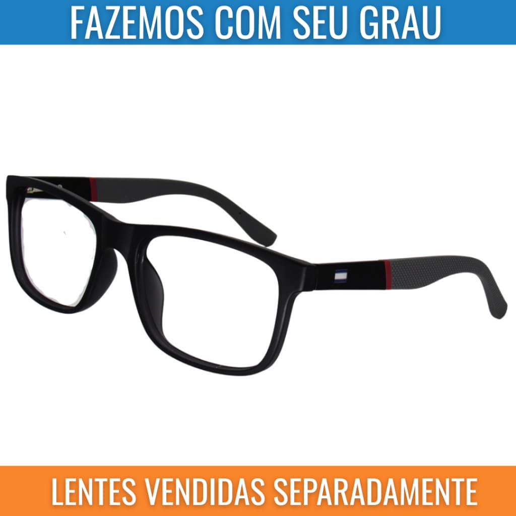 Óculos de Grau Masculino Esportivo Armação Leve e Resistente Design Quadrado