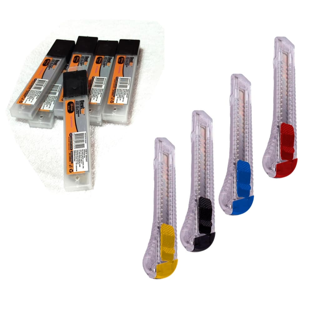 Kit Estilete 18 mm + Jogo de 10 Lâminas