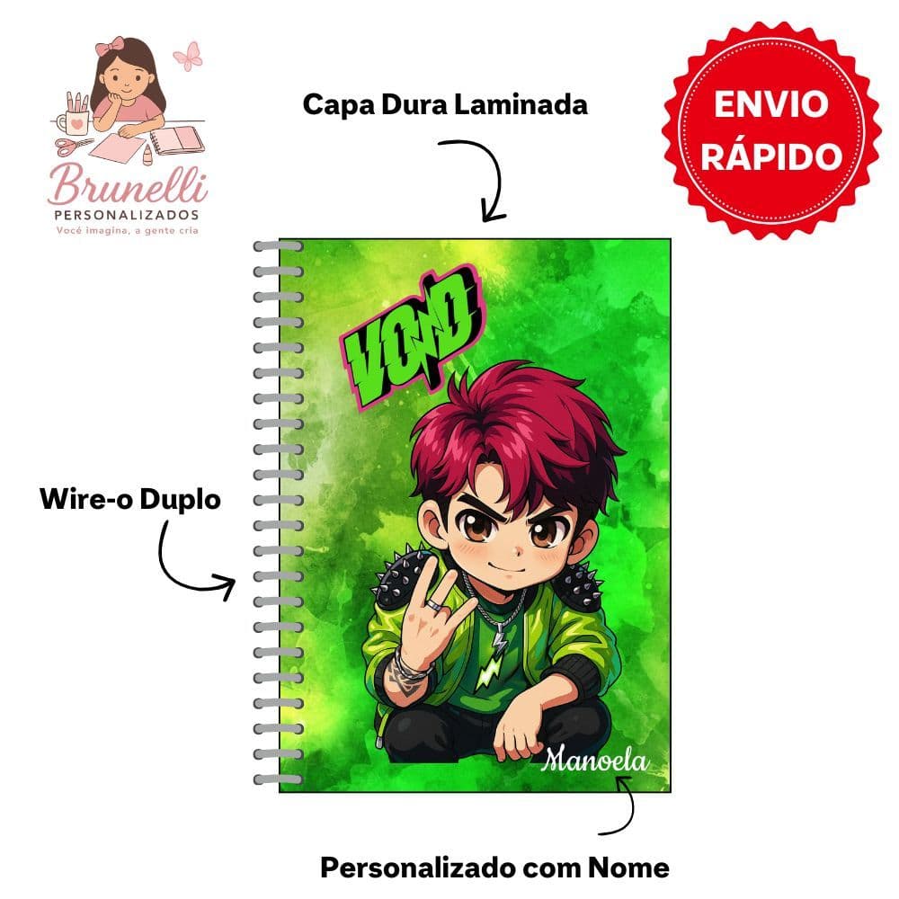 Caderno 10 matérias Void os rosas Personalizado