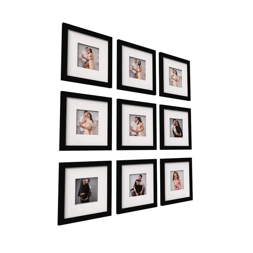 Kit 4 Quadros Decorativos Moldura Madeira Clara Minimalista para Sala Quarto Parede
