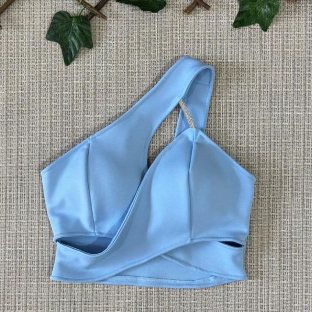 Cropped neopreme meia manga com bojo detalhe com brilho TAM único vest 36-40
