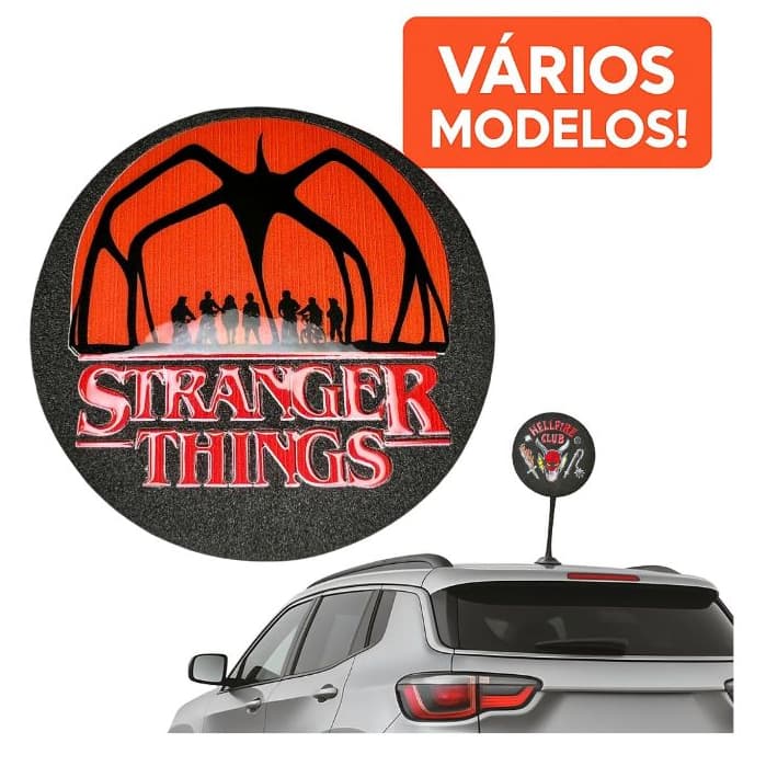 Ponteira Enfeite Antena Stranger Things -  Hellfire Club - Série - Carro e Moto