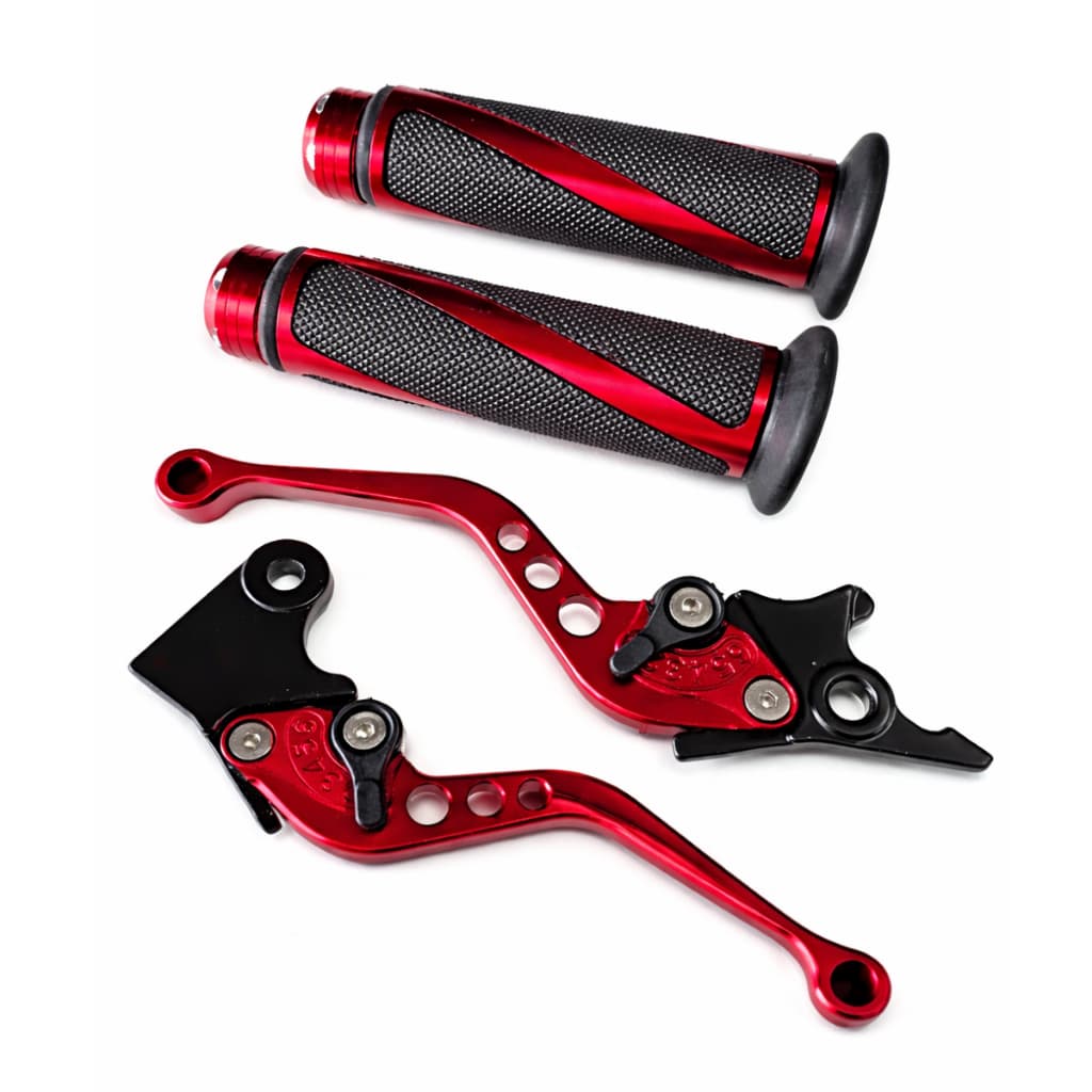 Kit Manete Curto Esportivo + Par Manopla Aluminío Honda Titan Fan Cg125 Cg150 Cg160 (FREIO A DISCO)