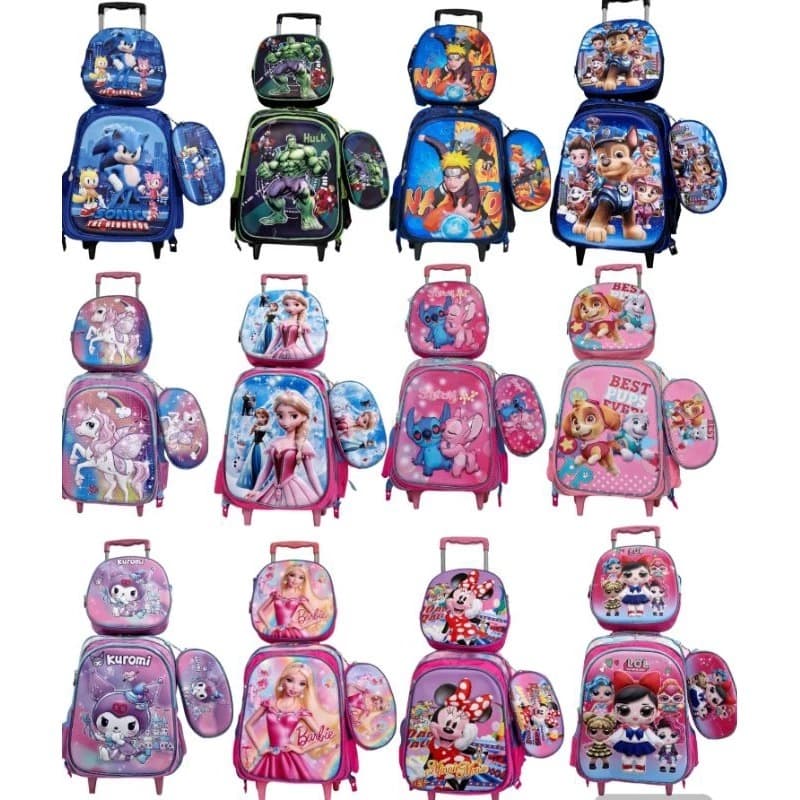 Kit Mochila Escolar Personagem Misturados