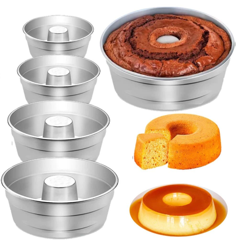 Forma com Furo Central para Bolo, Pudim e Torta – Tamanhos 12 a 20cm