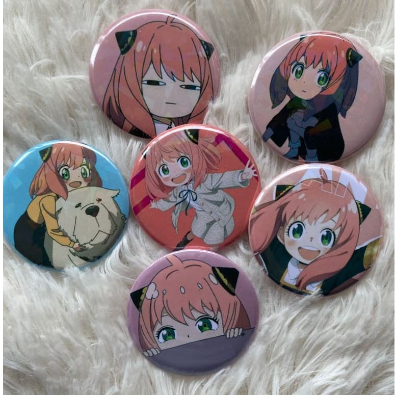 KIT 3 Bottons Personalizado Spy X Family Anime Desenho mangá Pin Broches Anya