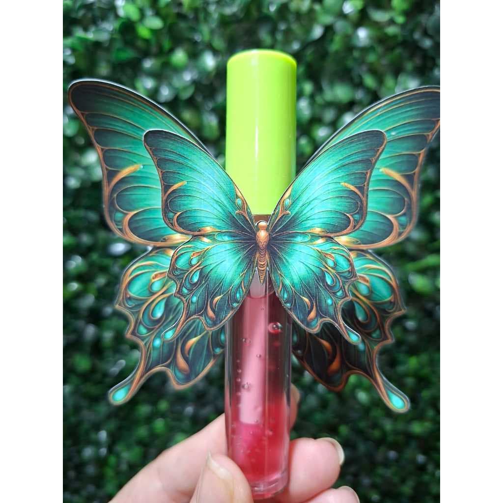Apliques de Borboletas Verde e dourado, Perfume, Gloss, Tubete, Lembrancinhas, Painéis e Decoração (Não acompanha gloss)