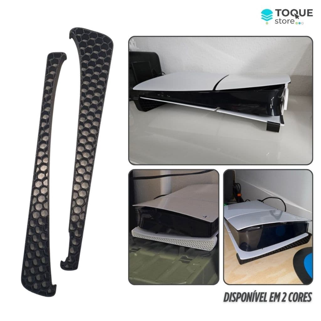 Suporte PS5 Slim Digital Sem Disco Horizontal – Formato Bolha em PLA Premium, Estável e Seguro