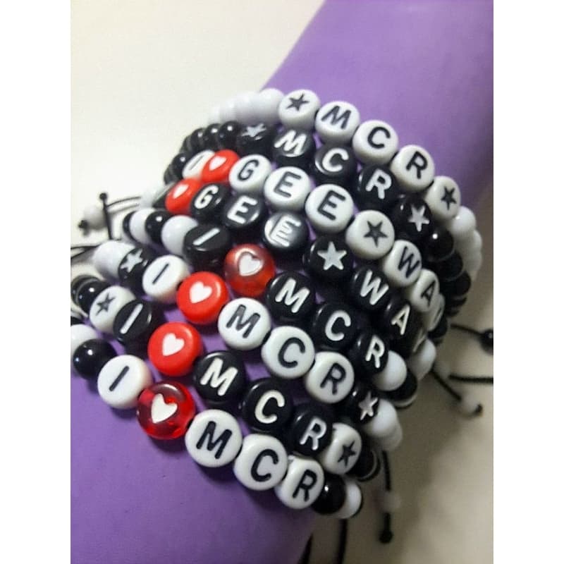 Pulseira Regulável My Chemical Romance - Pulseira de contas MCR - emo - rock