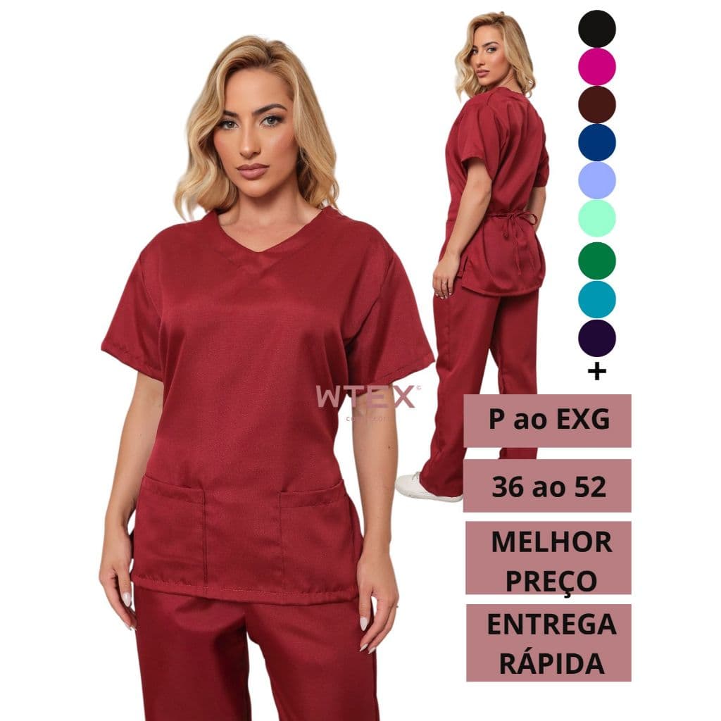 CONJUNTO SCRUB PLUS SIZE PIJAMA Privativo Kit Hospitalar Uniforme Cirurgico Unisex Oxford GG EXG