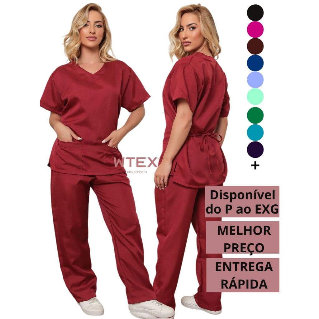 PIJAMA HOSPITALAR CIRURGICO SCRUB Plus Size Acinturado Oxford Profissional