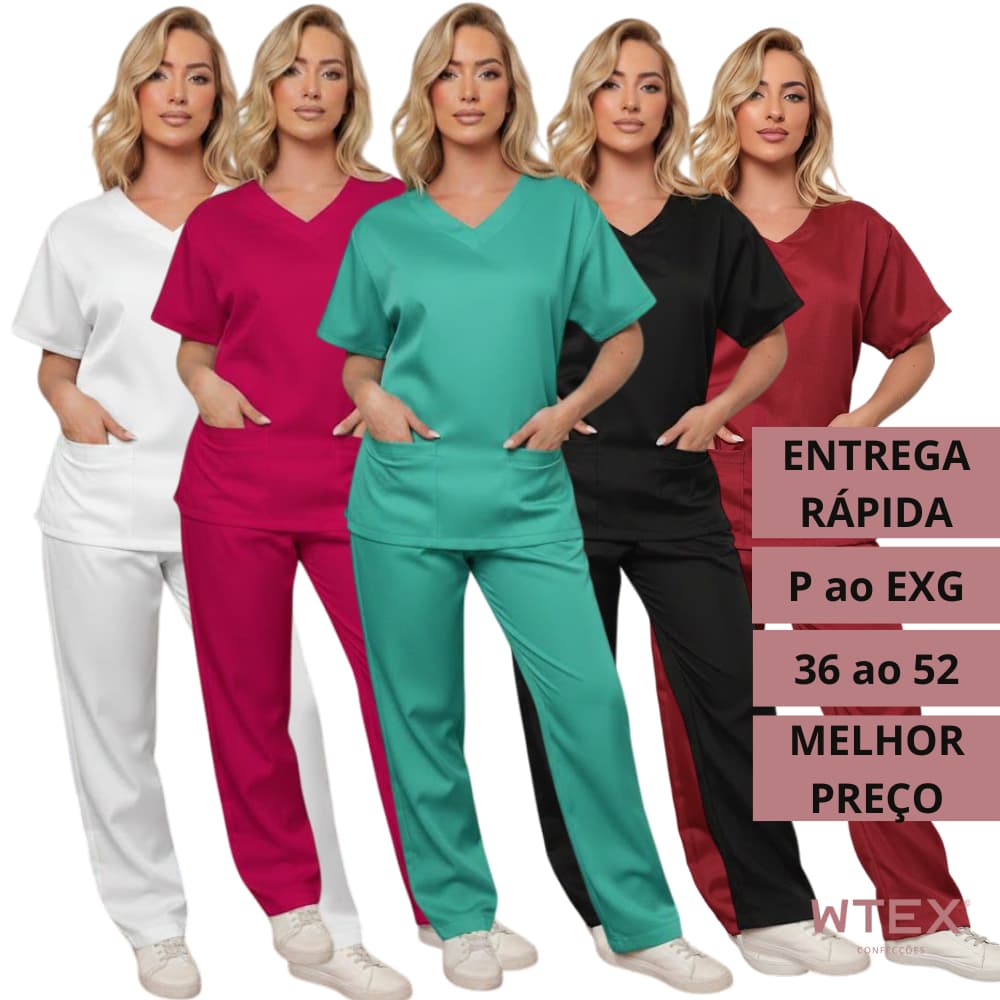 CONJUNTO SCRUB PLUS SIZE Oxford Profissional Pijama Hospitalar Cirurgico Feminino Gabardine GG EXG