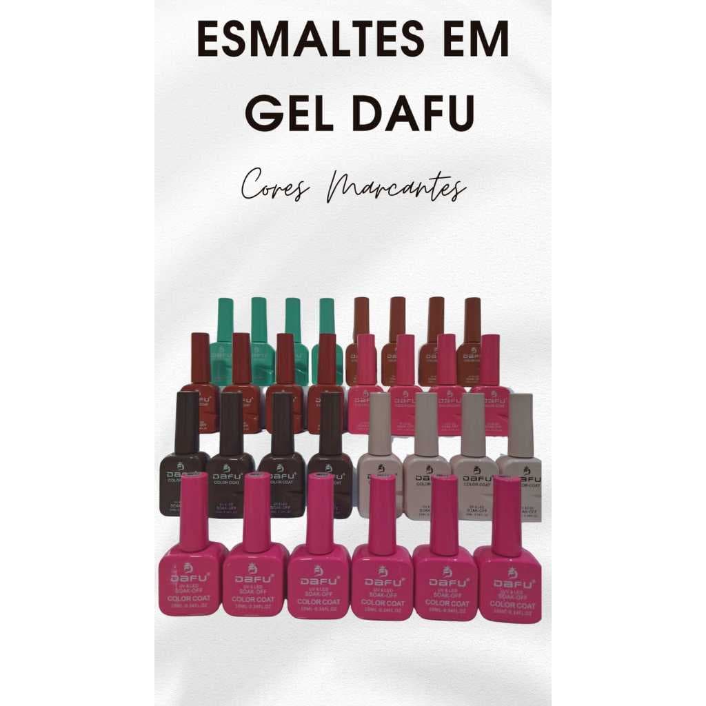 Kit 4 Esmaltes em Gel 10 ML - DAFU - Cores Vibrantes - Secagem LED UV
