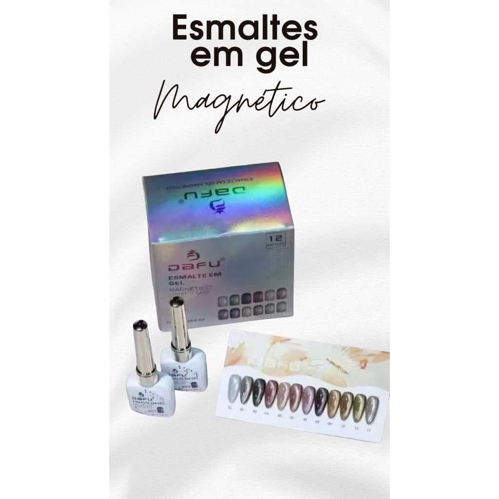Esmalte Gel Magnético Efeito 3D DAFU - Olho de Gato 12 Cores Unhas Modernas