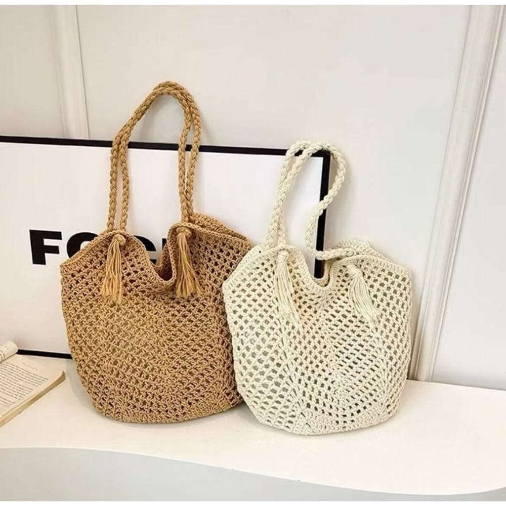 XY Bolsas.Bolsa moda Praia Tricot Croche Verão