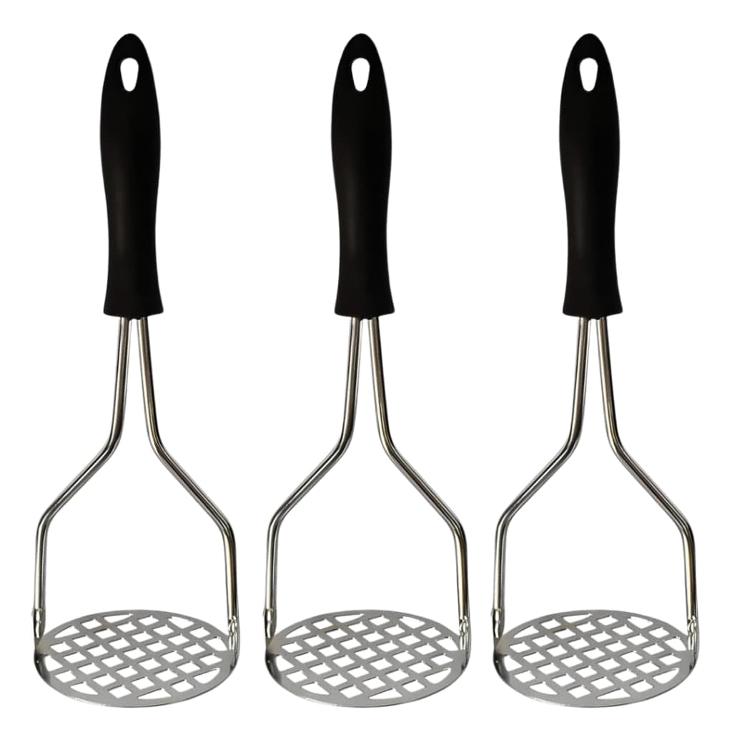 Amassador Espremedor Batata Alimentos Legumes Purê Feijão Manual Inox Reforçado Kit C/01 Ou 02 Un