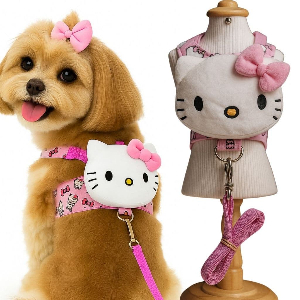 Peitoral Mochila para Cães e Gatos com guia Gatinha porte pequeno