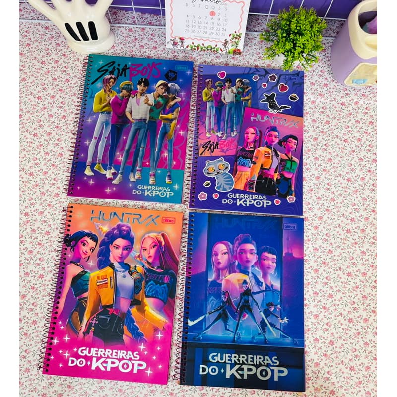 Caderno Espiral Capa Dura Universitário 1 Matéria Guerreiras do K-Pop 80 Folhas