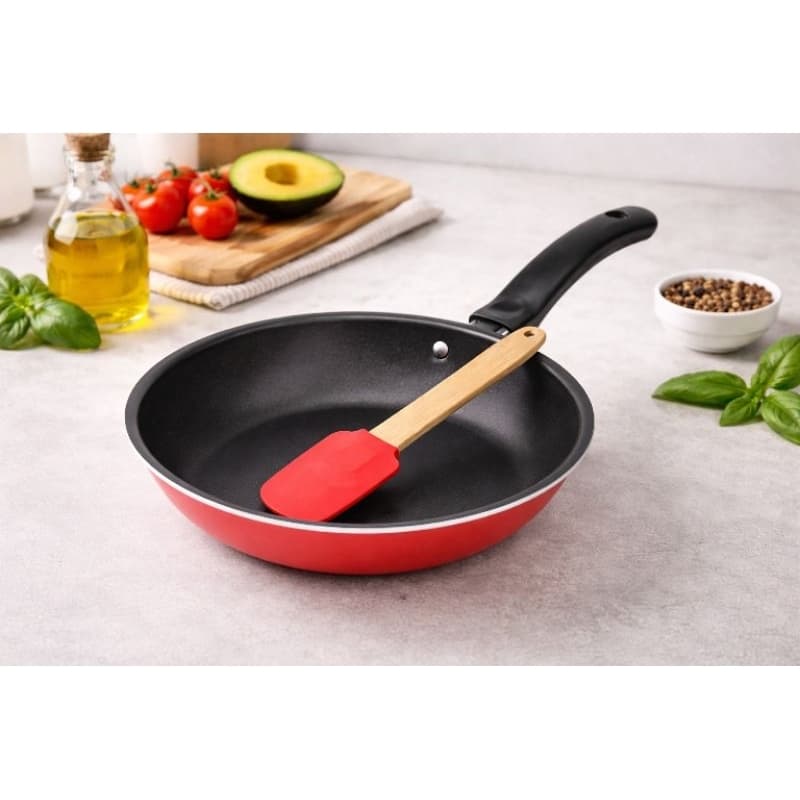 Kit Frigideira Antiaderente com Espátula Silicone | Utensílios de Cozinha