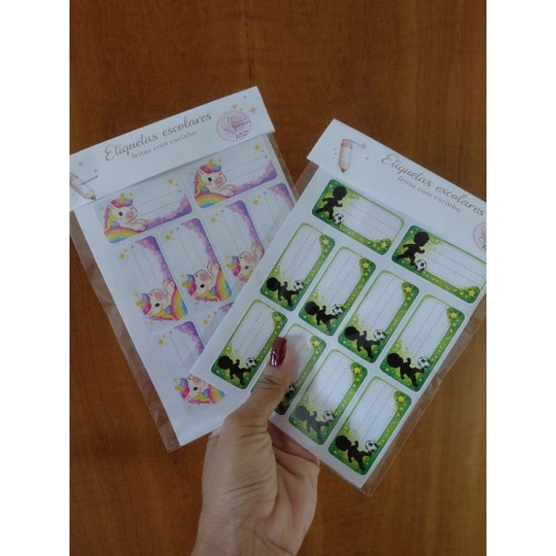kit com 20 etiquetas escolares - ENVIO RÁPIDO