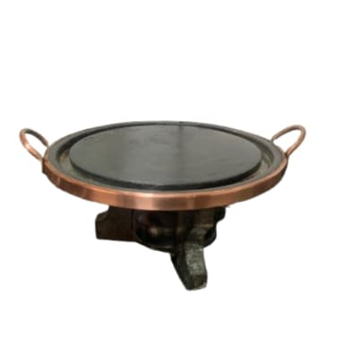 Kit Grelha de 37 cm de Pedra + Rechaud/Fogareiro de Pedra Òtimo Presente de Natal